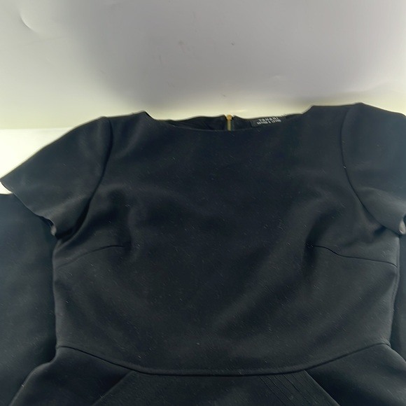 Tahari Fit & Flare Short Sleeve Dress with Side Pockets - Picture 4 of 10